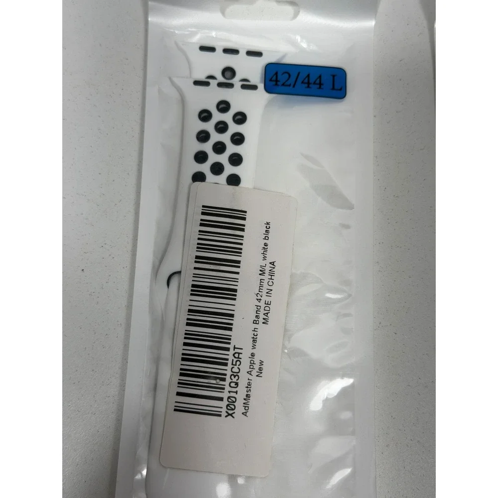 AdMaster band for‎ Apple Watch 42mm 44mm M/L White Black Sport Buffalo Plaid 2pk